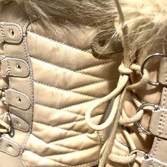 SOREL TOFFINO II Waterproof Quilted Faux Fur Cuffs Lace Up Winter Snow Boots 9.5 - Picture 7 of 16